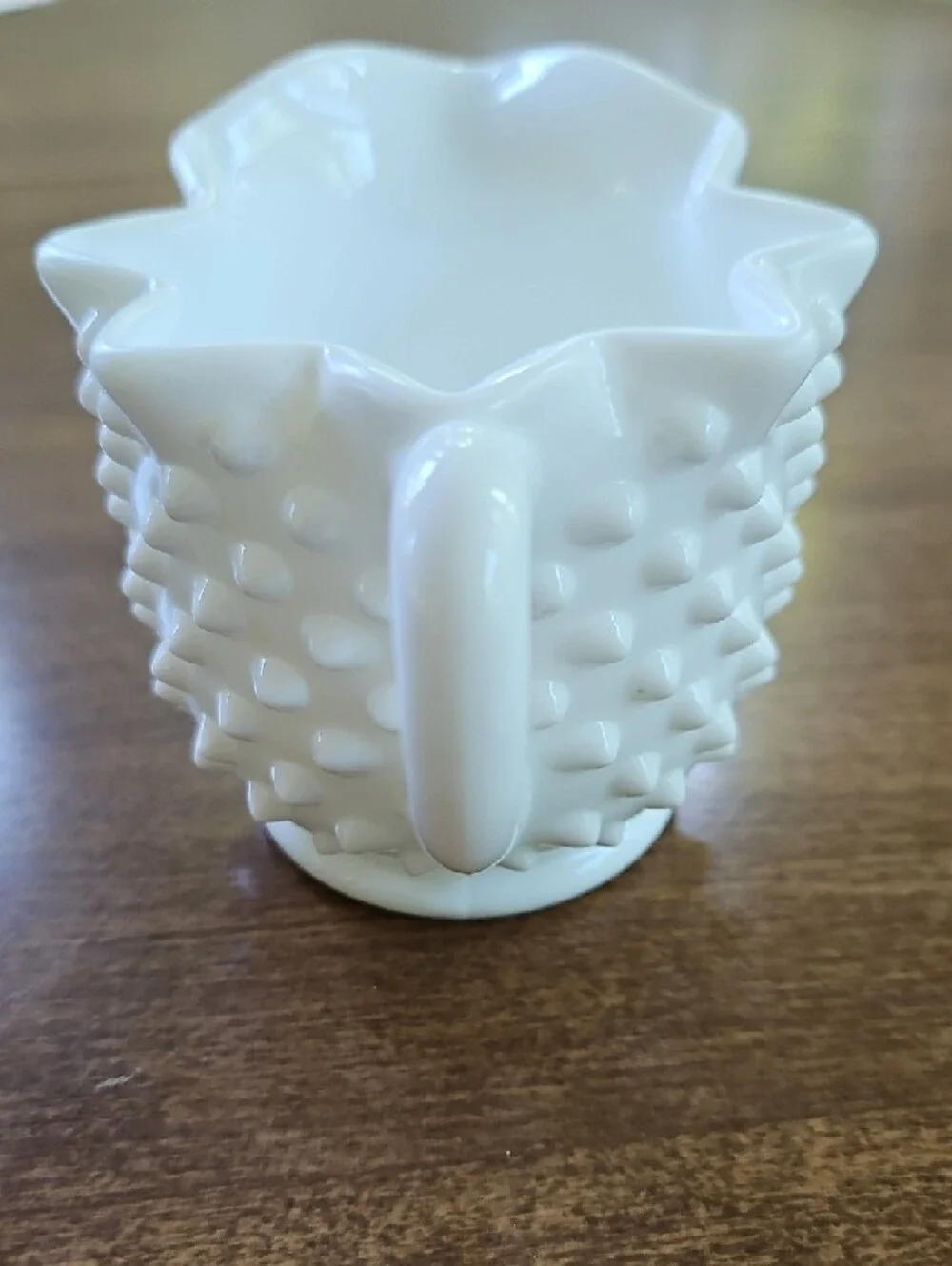 Vintage Fenton White Hobnail Milk Star Glass Creamer
